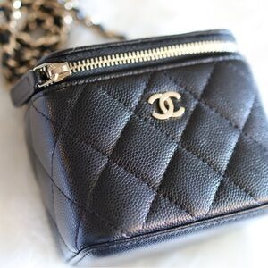Chanel Black Quilted Mini Bag with Gold Accents